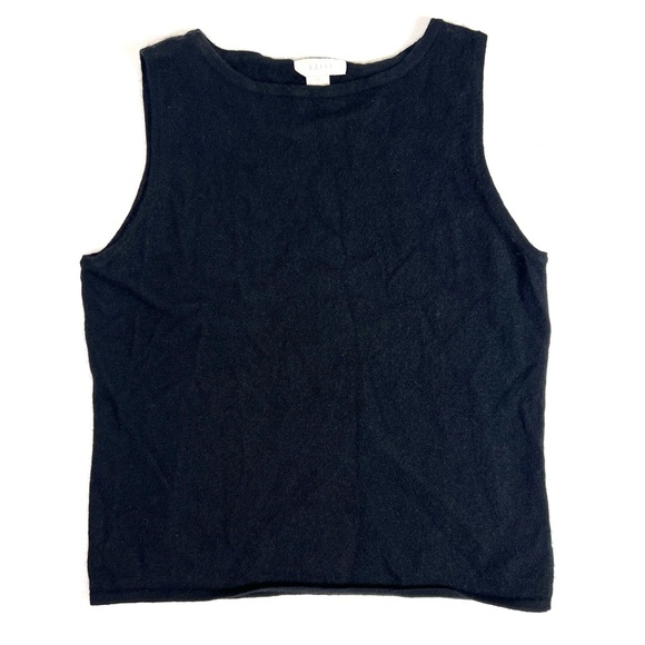 Vintage J. Jill Cashmere Sleeveless Tank Top Black Size Large Tall - Picture 1 of 4